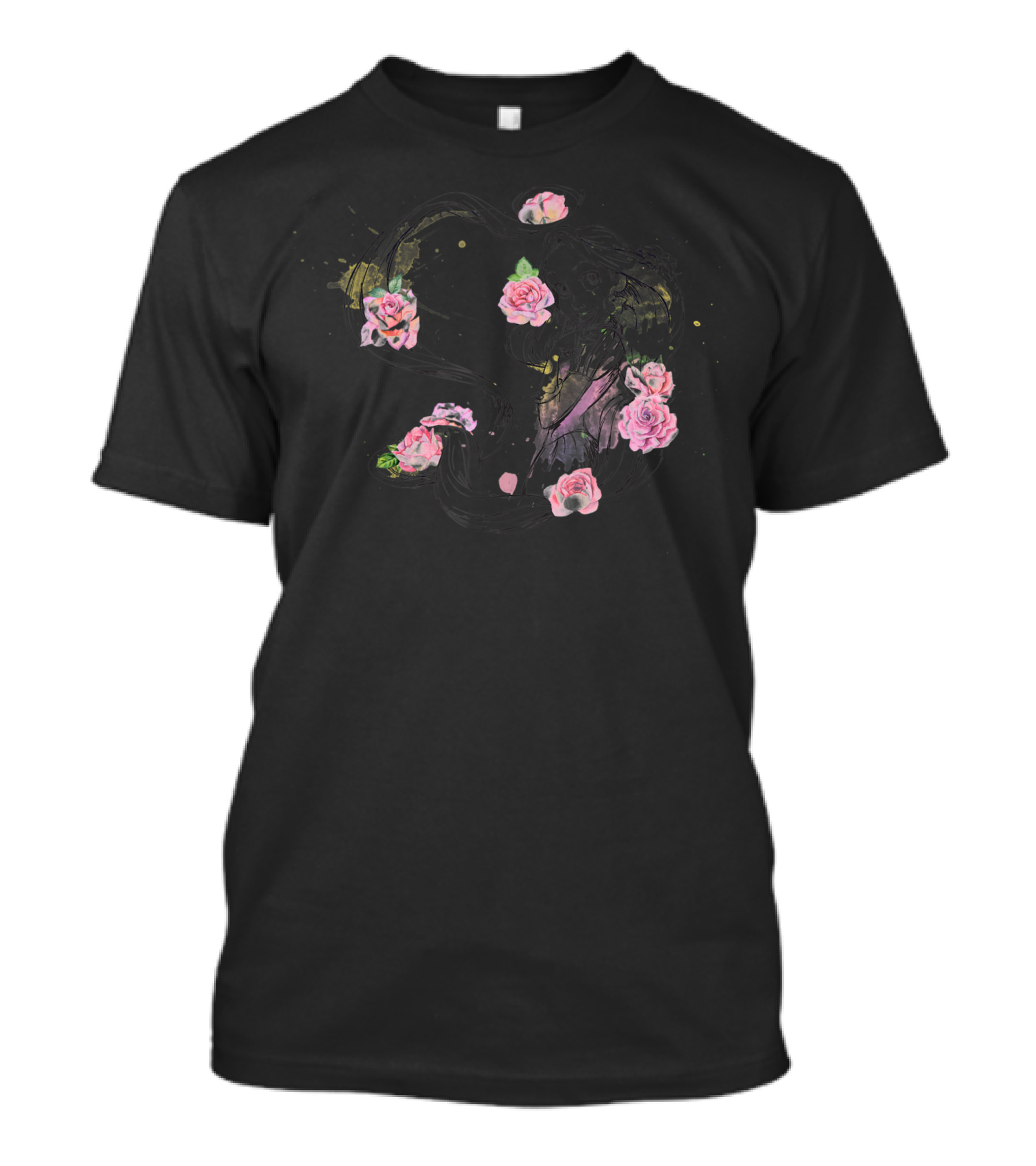 Disney Tangled Rapunzel Floral Rose Splash Splatter T-Shirt