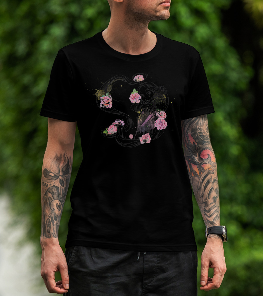 Disney Tangled Rapunzel Floral Rose Splash Splatter T-Shirt