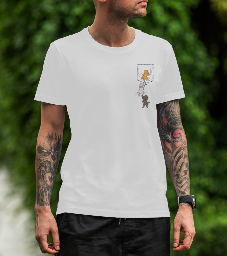 Disney The Aristocats Kitten Pocket Graphic With Marie Toulouse Berlioz 2I T-Shirt