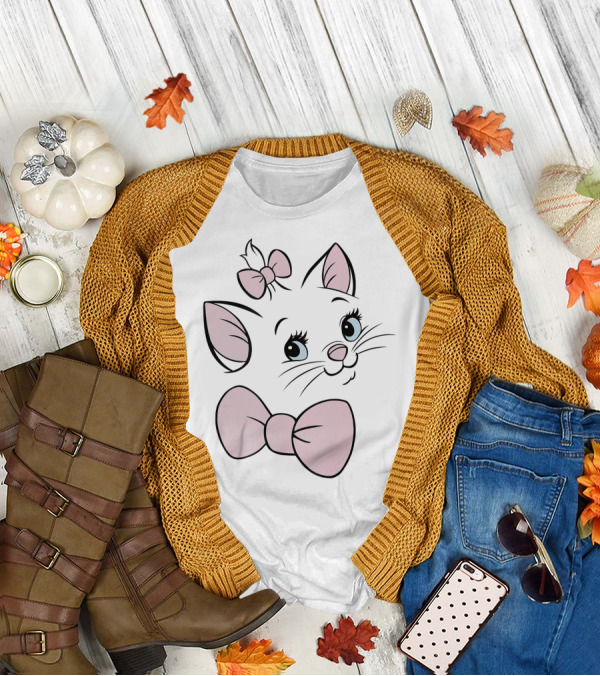 Disney The Aristocats Marie Pink Bows Large Face T-Shirt