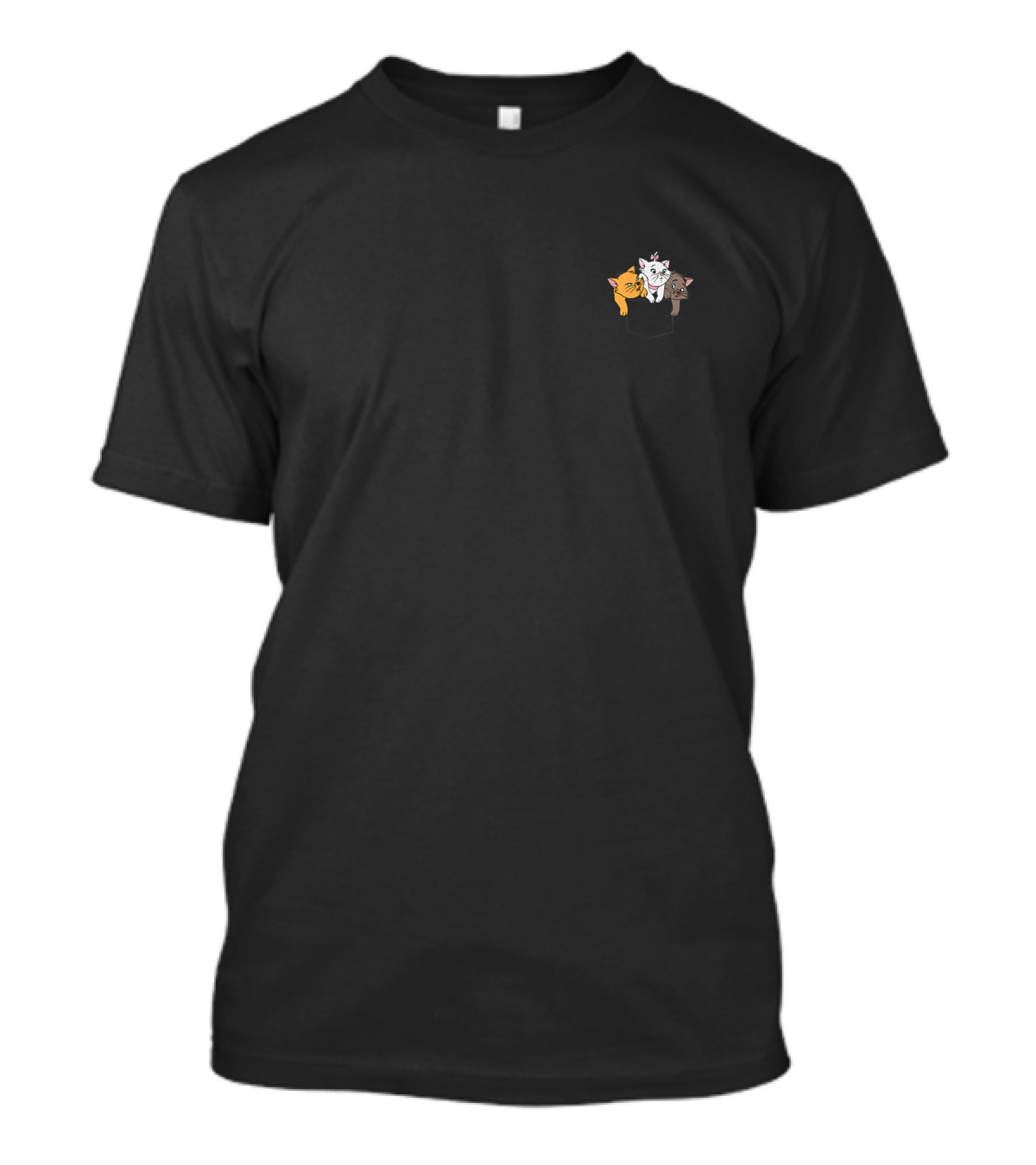 Marié Toulouse Berlioz Cats Disney The Aristocats Faux Pocket T-Shirt