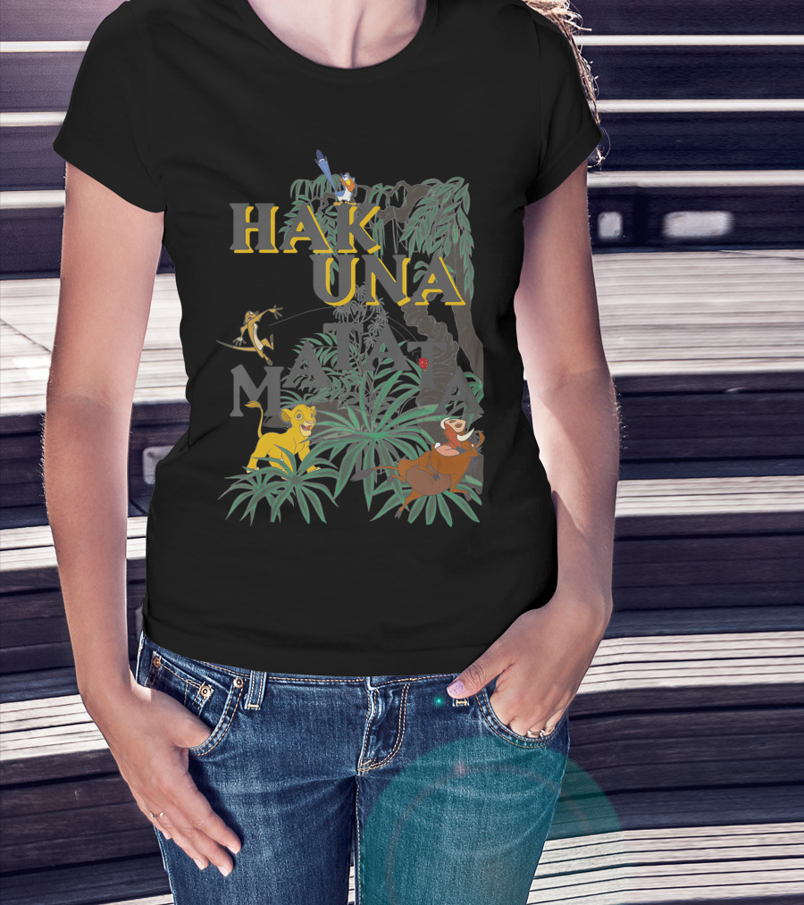 Disney The Lion King Hakuna Matata Simba Timon Pumbaa Jungle Scene T-Shirt