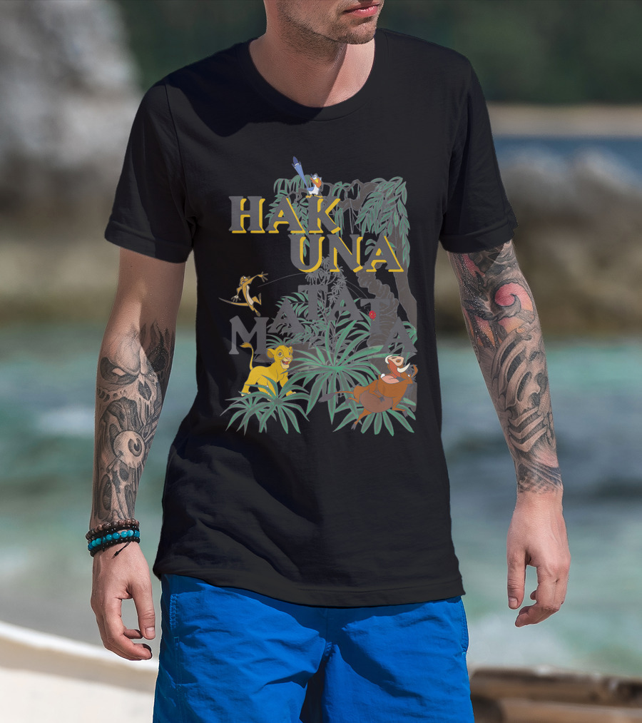 Disney The Lion King Hakuna Matata Simba Timon Pumbaa Jungle Scene T-Shirt