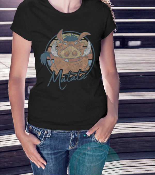 Disney The Lion King Pumbaa Matata Sunset Circle T-Shirt