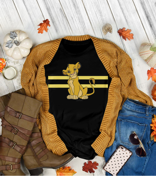 Disney The Lion King Simba With Black And Yellow Stripes T-Shirt