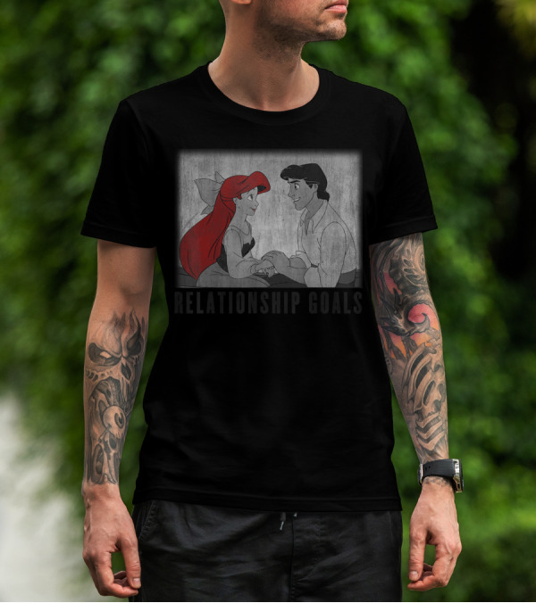 Disney The Little Mermaid Ariel And Eric Relationship Goals Vintage Sketch T-Shirt