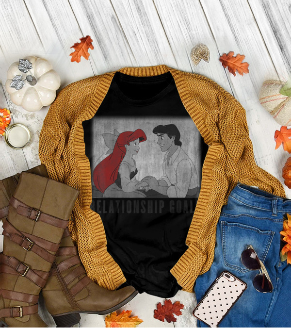 Disney The Little Mermaid Ariel And Eric Relationship Goals Vintage Sketch T-Shirt