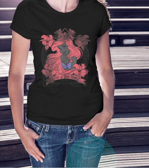 Disney The Little Mermaid Ariel Part Of Your World Flowers T-Shirt