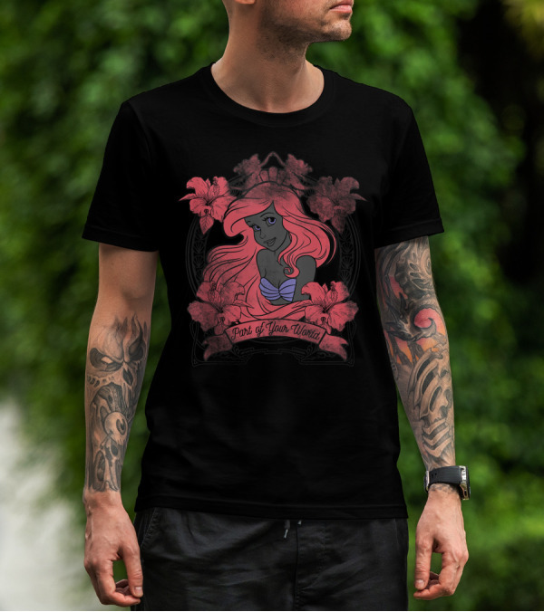 Disney The Little Mermaid Ariel Part Of Your World Flowers T-Shirt