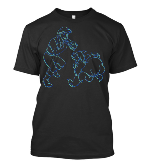 Disney The Little Mermaid Neon Prince Eric And Max Playful Moment T-Shirt