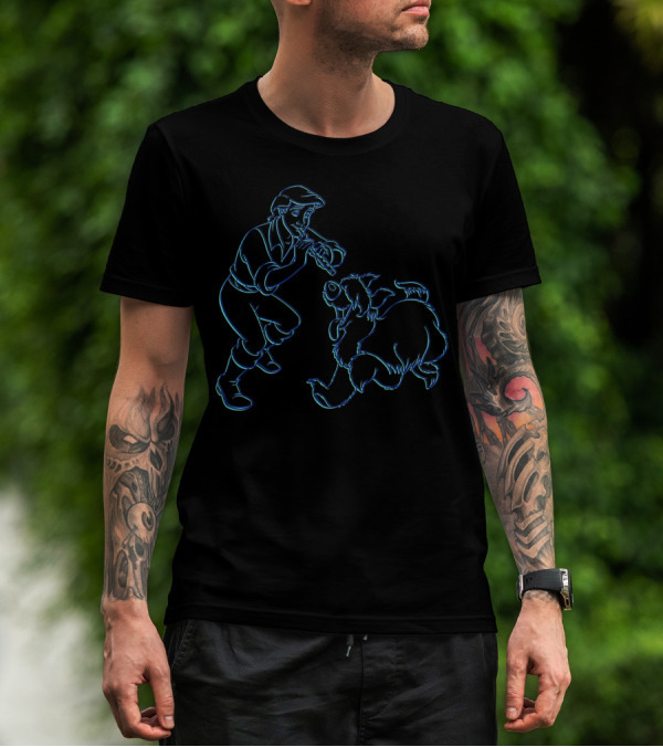 Disney The Little Mermaid Neon Prince Eric And Max Playful Moment T-Shirt