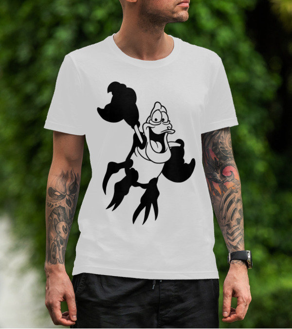 Disney The Little Mermaid Sebastian Black Outline T-Shirt