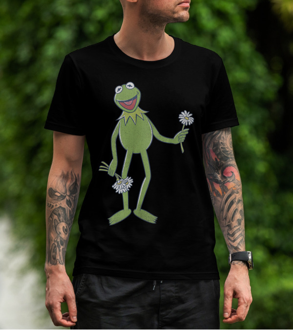 Disney The Muppets Kermit The Frog Holding Flowers T-Shirt