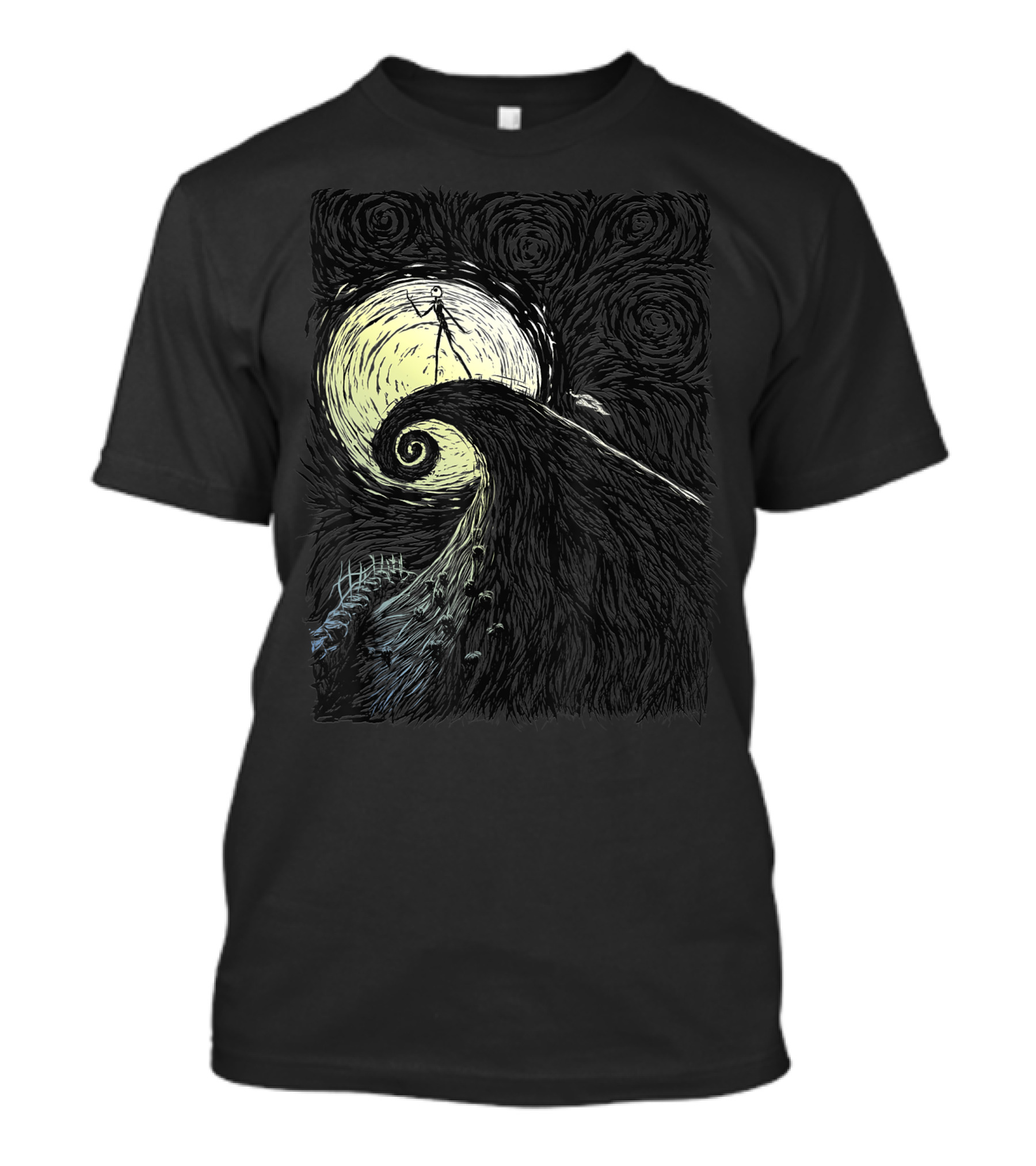 Disney The Nightmare Before Christmas Spiral Hill Van Gogh Starry Night T-Shirt