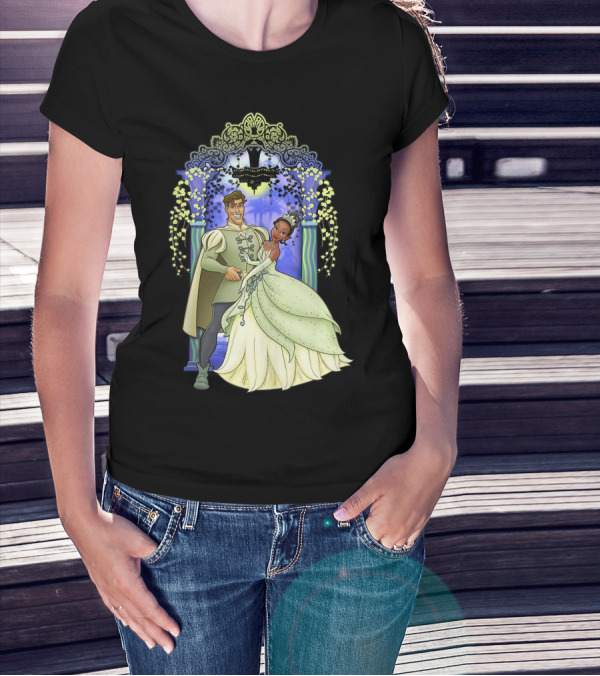 Disney The Princess And The Frog Tiana And Naveen Dancing Romance Scene T-Shirt