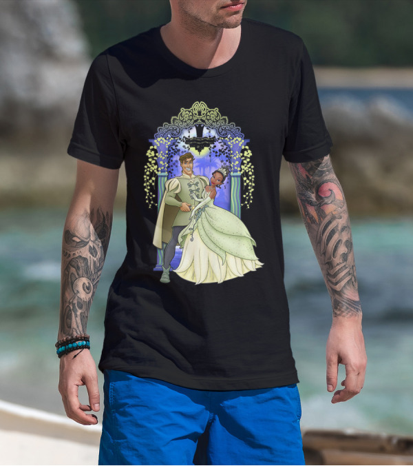 Disney The Princess And The Frog Tiana And Naveen Dancing Romance Scene T-Shirt