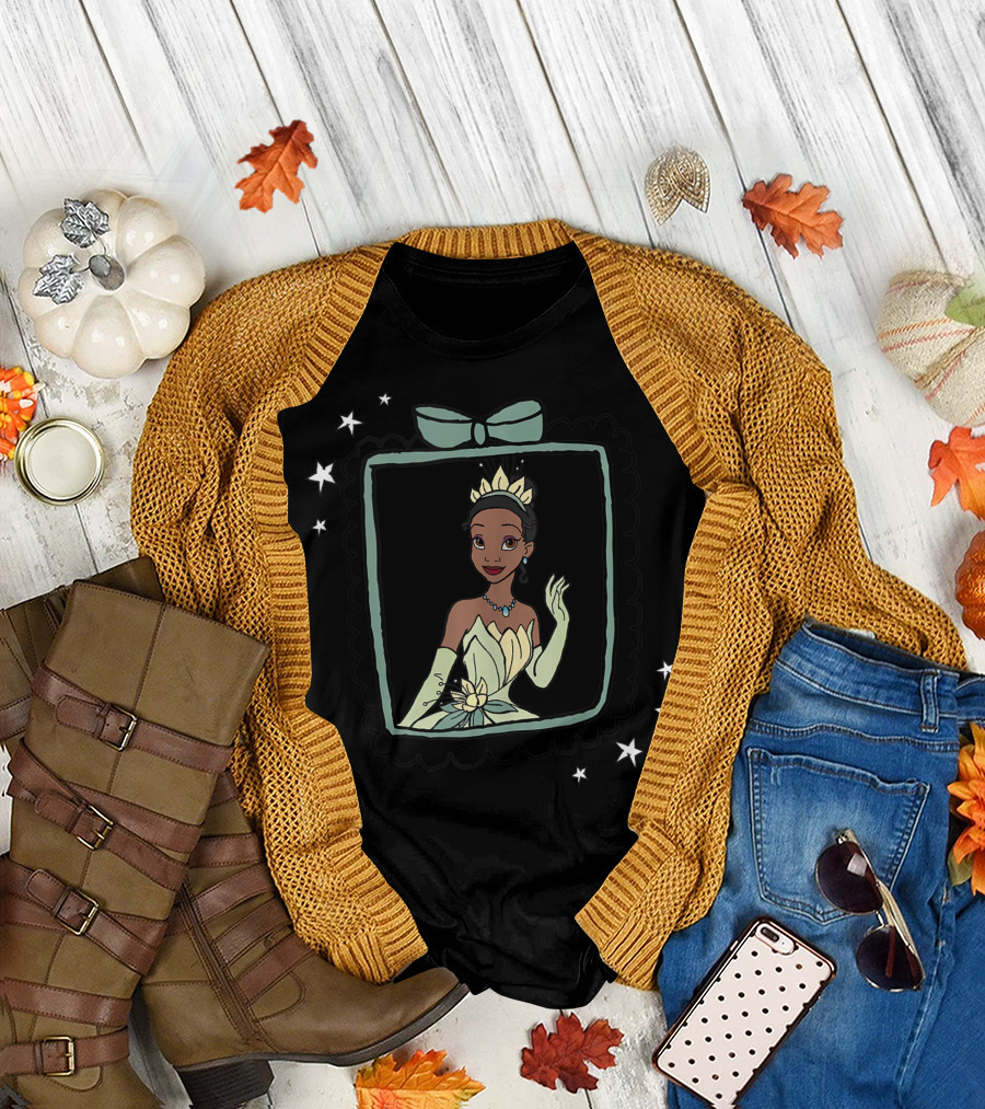 Disney The Princess And The Frog Tiana Framed Portrait With Stars T-Shirt