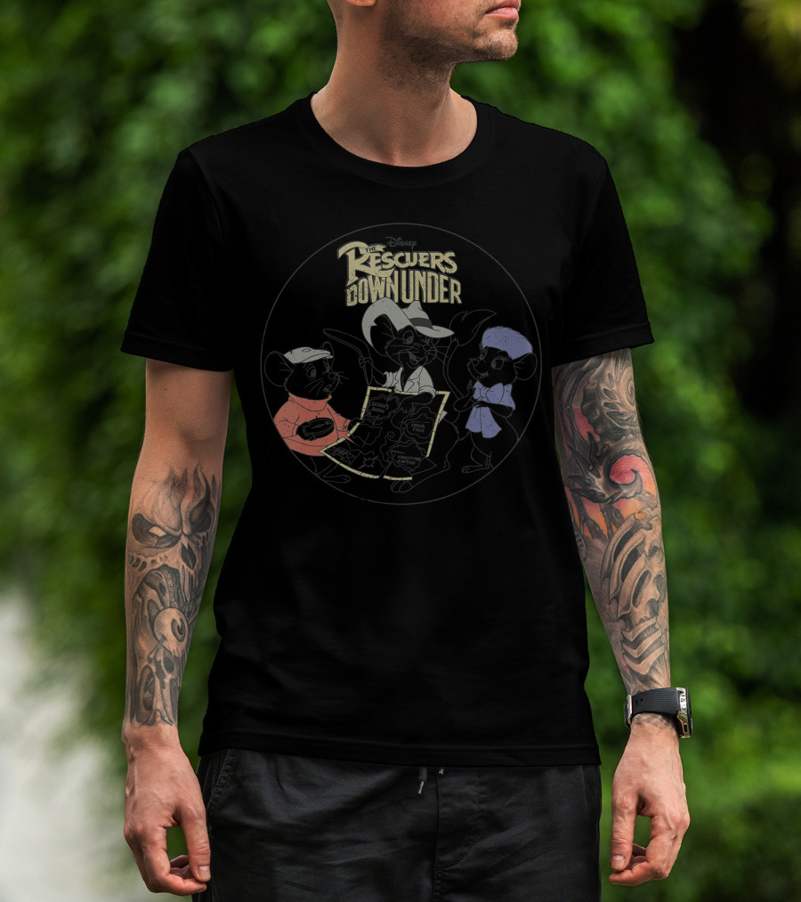 Disney The Rescuers Down Under Adventure Map Characters T-Shirt