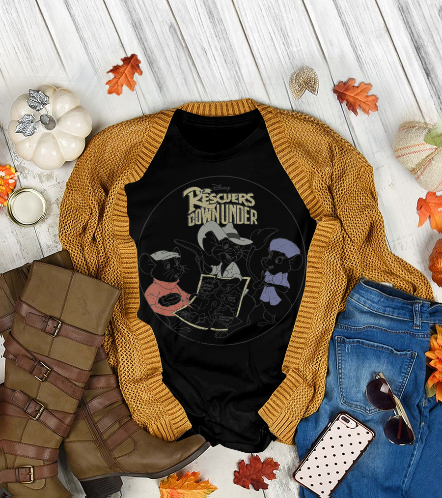 Disney The Rescuers Down Under Adventure Map Characters T-Shirt