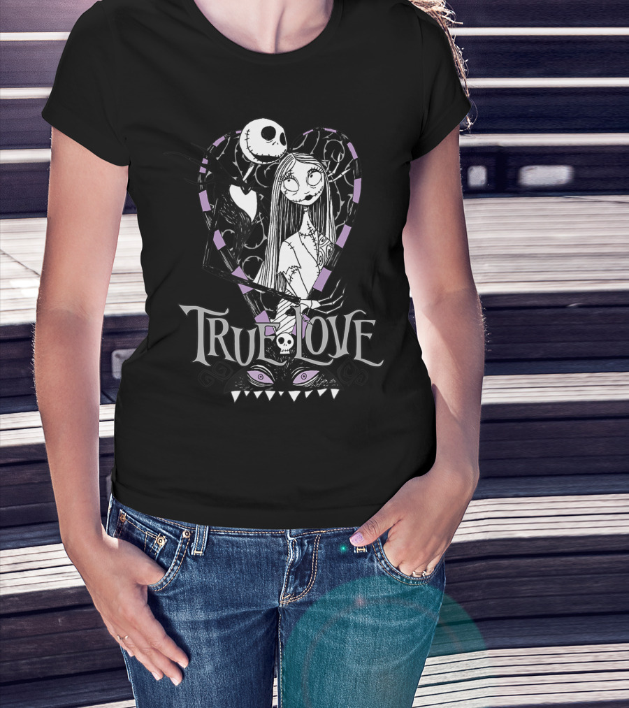 Disney Valentine's True Love Jack And Sally Heart T-Shirt