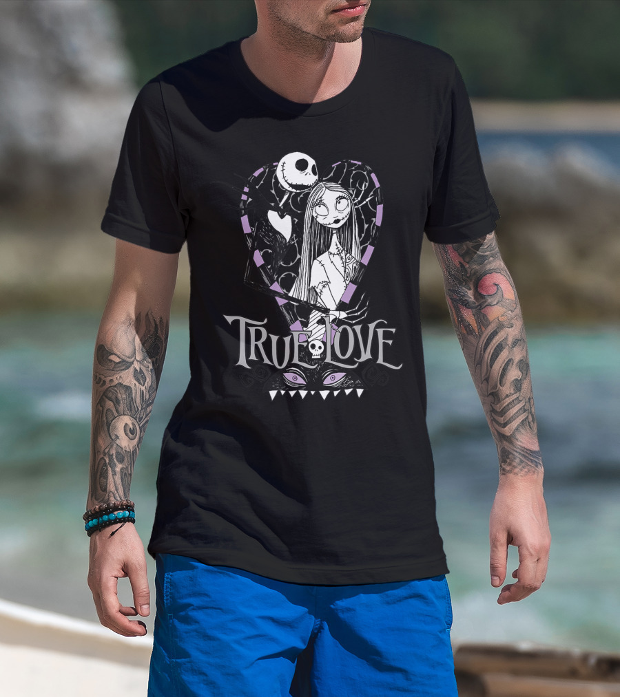 Disney Valentine's True Love Jack And Sally Heart T-Shirt