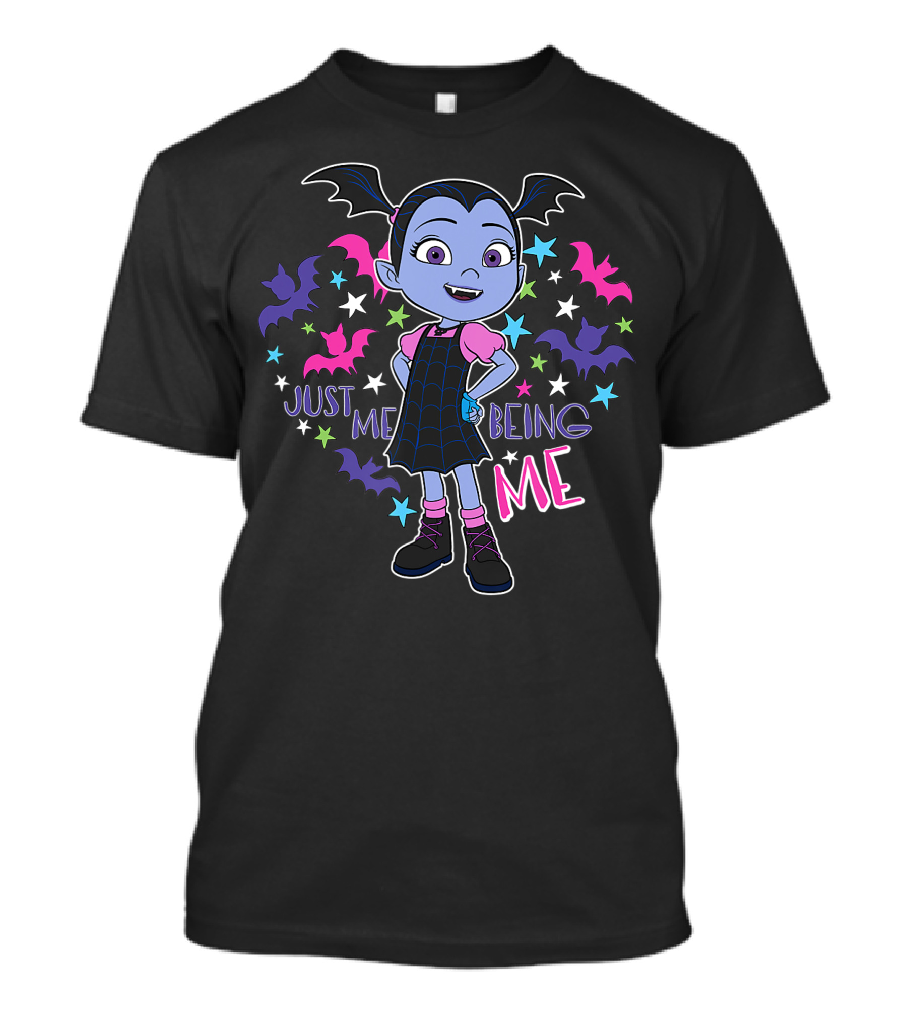 Disney Vampirina Just Me Being Me With Colorful Bats And Stars T-Shirt