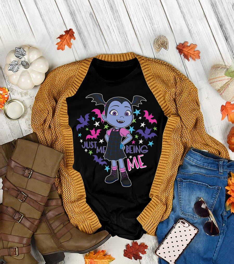 Disney Vampirina Just Me Being Me With Colorful Bats And Stars T-Shirt