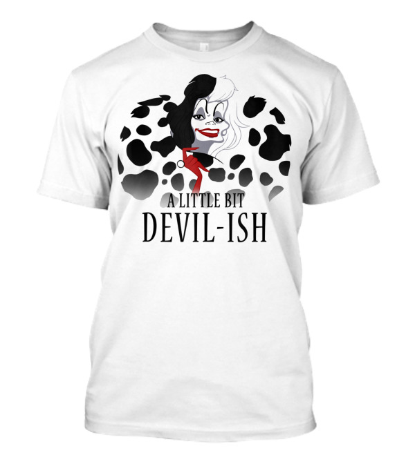 Disney Villains Cruella De Vil A Little Bit Devil-Ish Dalmatian Print T-Shirt