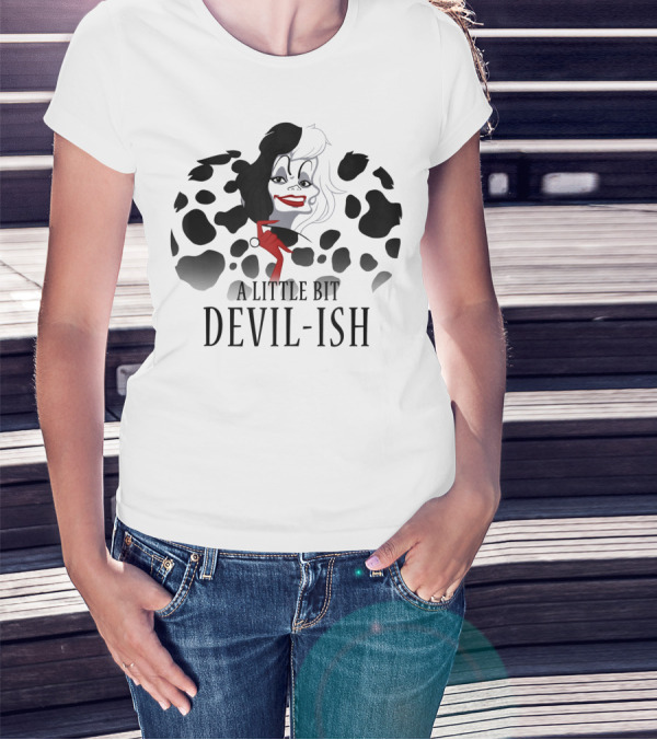 Disney Villains Cruella De Vil A Little Bit Devil-Ish Dalmatian Print T-Shirt
