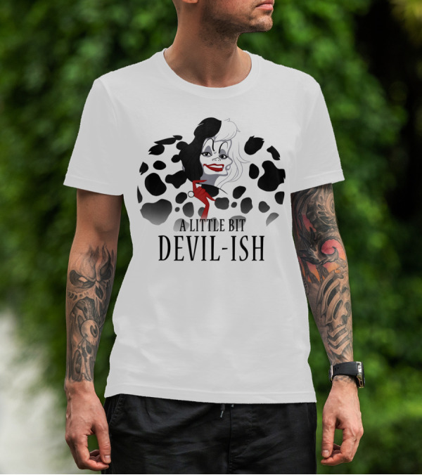 Disney Villains Cruella De Vil A Little Bit Devil-Ish Dalmatian Print T-Shirt
