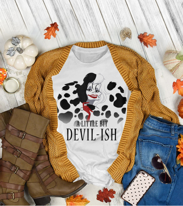 Disney Villains Cruella De Vil A Little Bit Devil-Ish Dalmatian Print T-Shirt