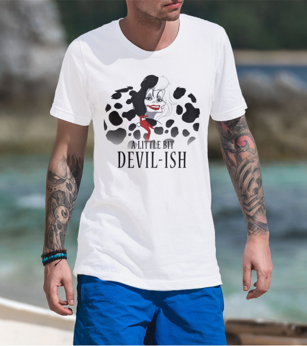 Disney Villains Cruella De Vil A Little Bit Devil-Ish Dalmatian Print T-Shirt