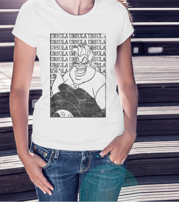 Disney Villains Ursula Evil Ursula Repeated Background T-Shirt