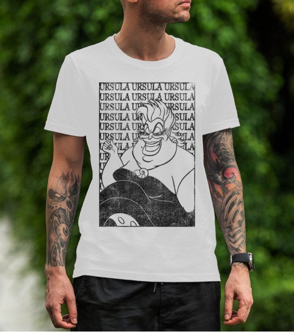 Disney Villains Ursula Evil Ursula Repeated Background T-Shirt