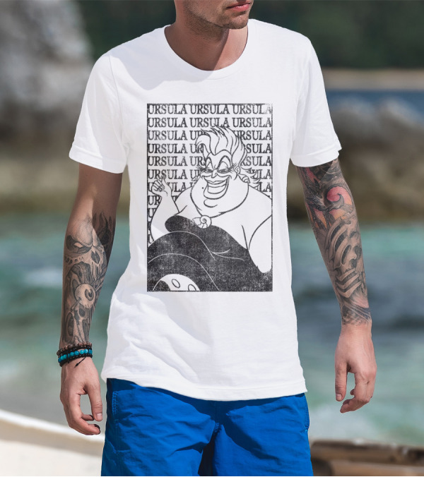 Disney Villains Ursula Evil Ursula Repeated Background T-Shirt