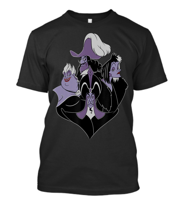 Disney Villains Crew Ursula Captain Hook Cruella De Vil Jafar T-Shirt