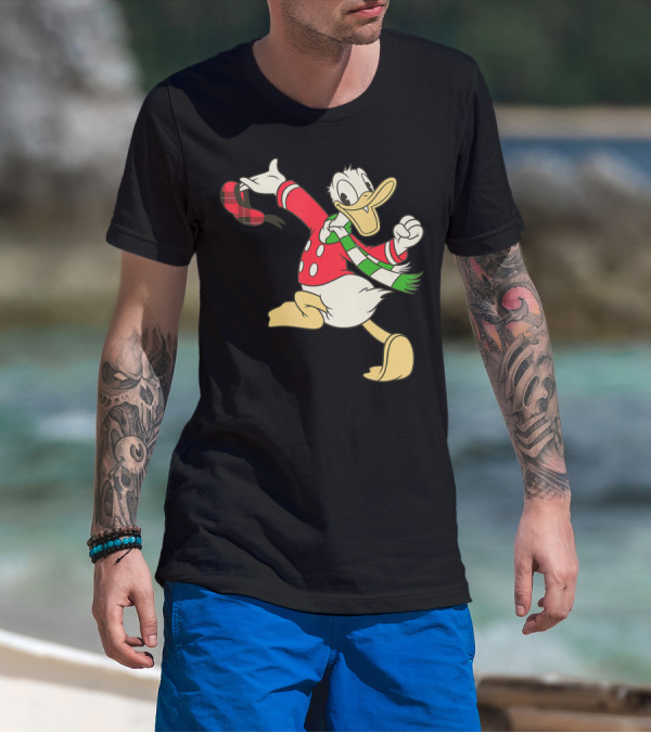 Disney Vintage Donald Duck Christmas Sweater Scarf T-Shirt