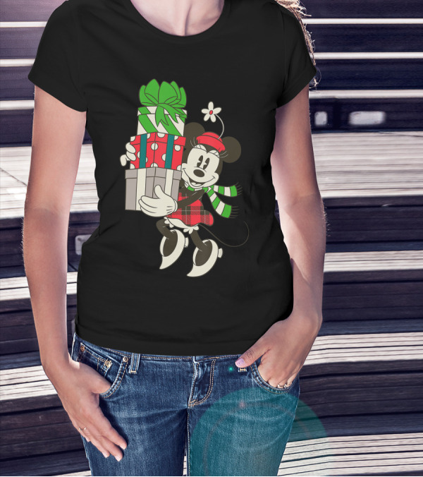 Vintage Minnie Mouse Holiday Presents Disney T-Shirt