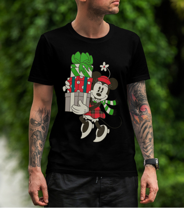Vintage Minnie Mouse Holiday Presents Disney T-Shirt