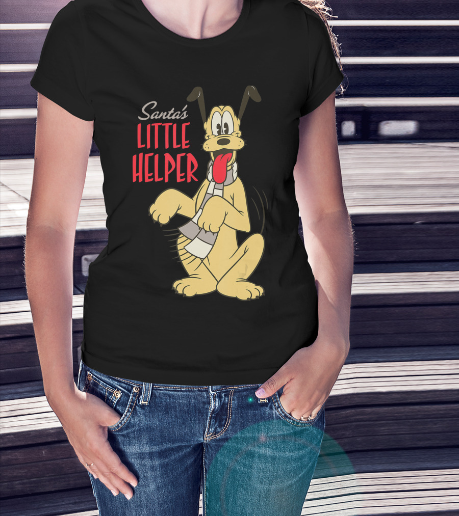 Disney Vintage Pluto Santa's Little Helper Holiday T-Shirt
