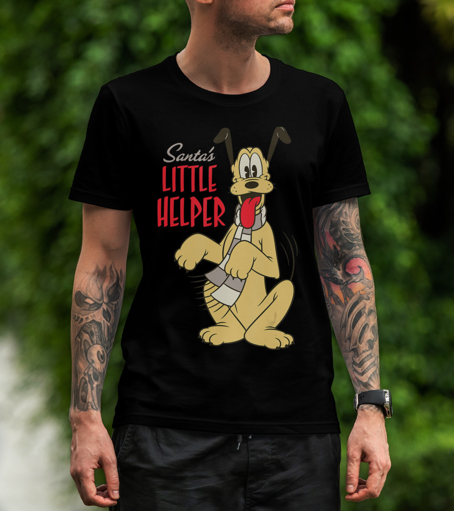 Disney Vintage Pluto Santa's Little Helper Holiday T-Shirt