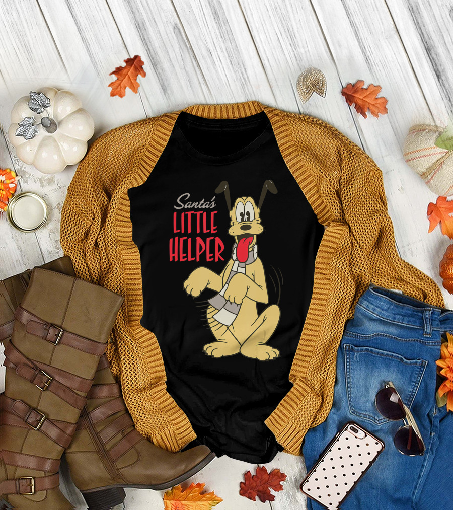 Disney Vintage Pluto Santa's Little Helper Holiday T-Shirt