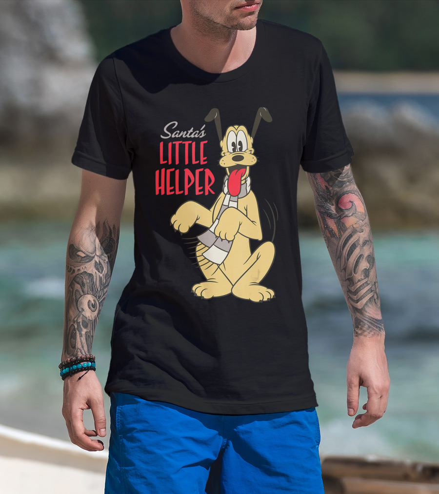 Disney Vintage Pluto Santa's Little Helper Holiday T-Shirt