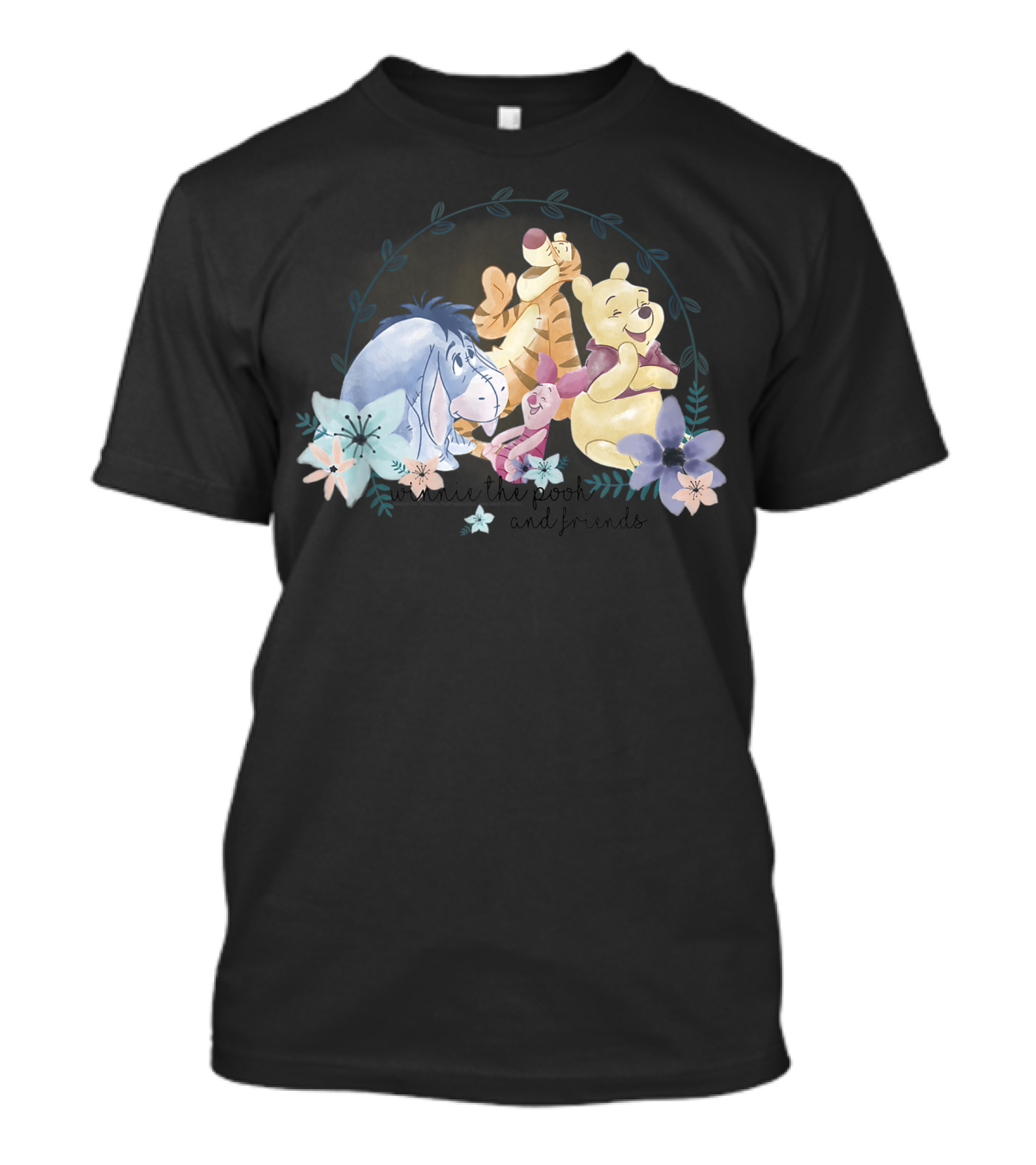 Disney Winnie The Pooh Eeyore Tigger Piglet Floral T-Shirt