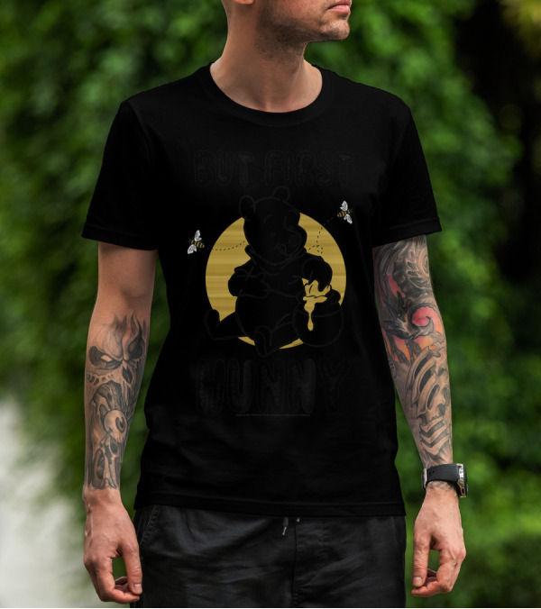 But First Hunny Disney Winnie The Pooh Eating Honey With Bees T-Shirt