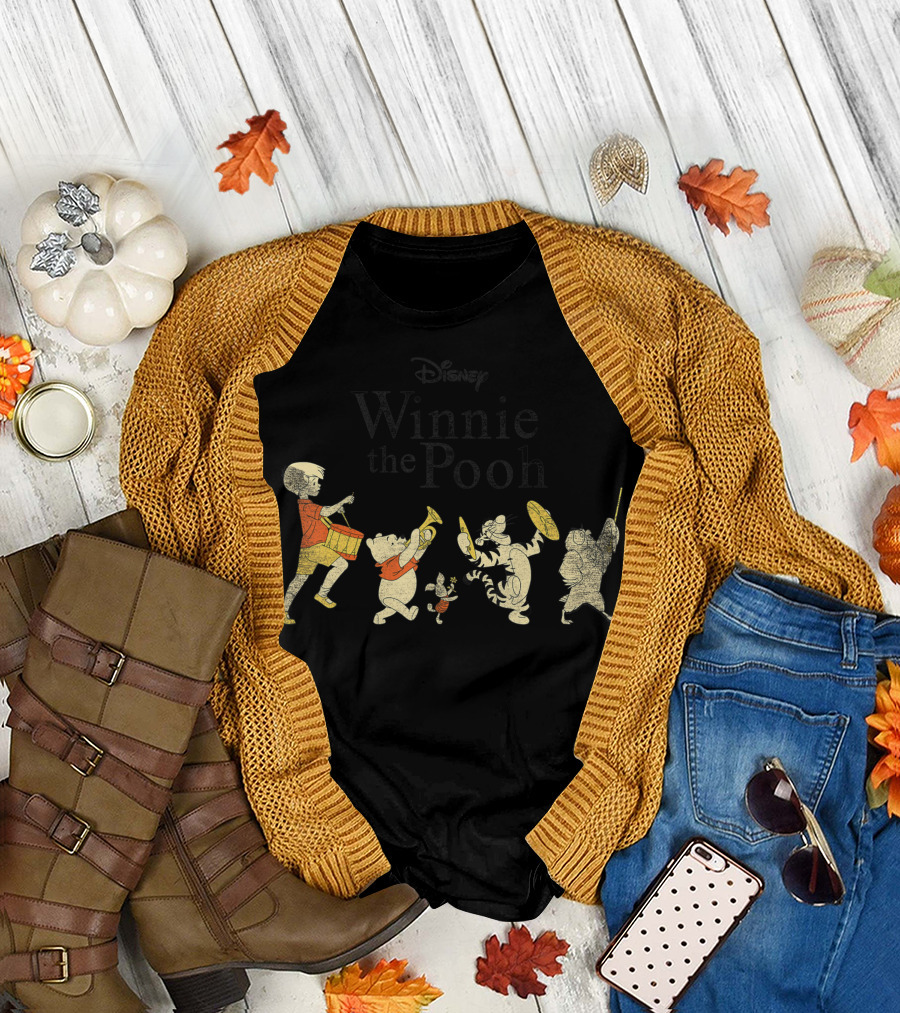 Disney Winnie The Pooh Marching Band Character Lineup T-Shirt