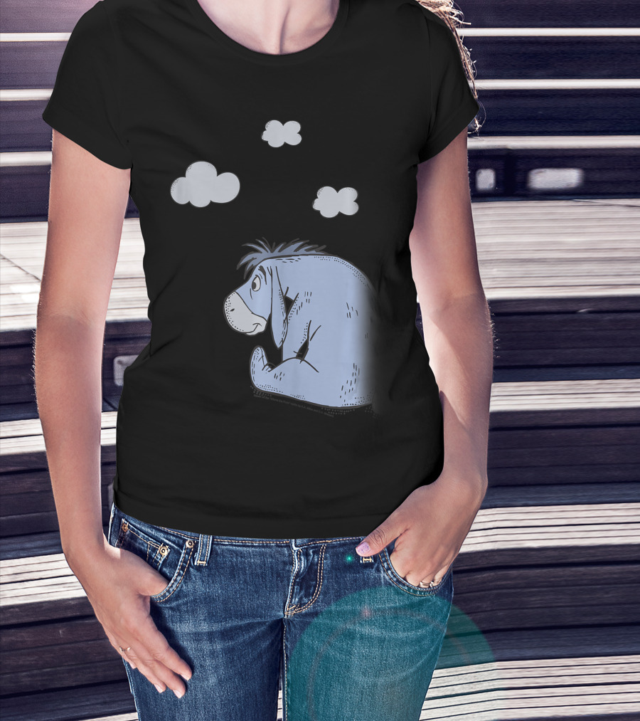 Disney Winnie The Pooh Eeyore Sitting Under Clouds T-Shirt