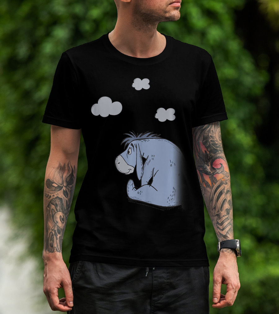 Disney Winnie The Pooh Eeyore Sitting Under Clouds T-Shirt