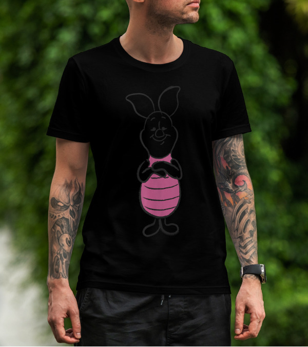 Disney Winnie The Pooh Piglet Simple Sketch Iconic Character T-Shirt