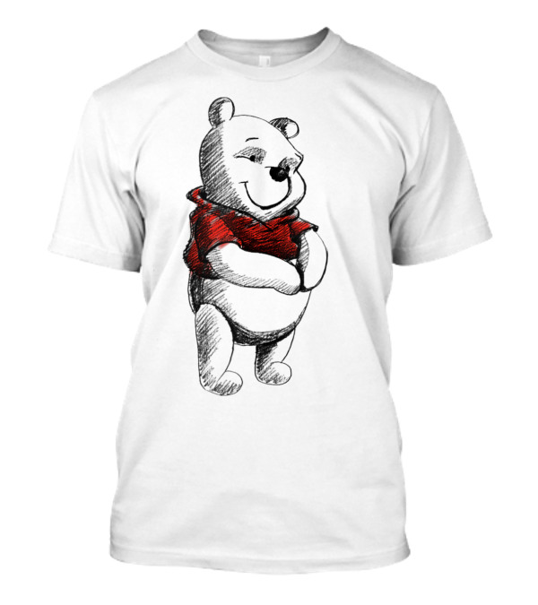 Disney Winnie The Pooh Sketch Black And Red T-Shirt